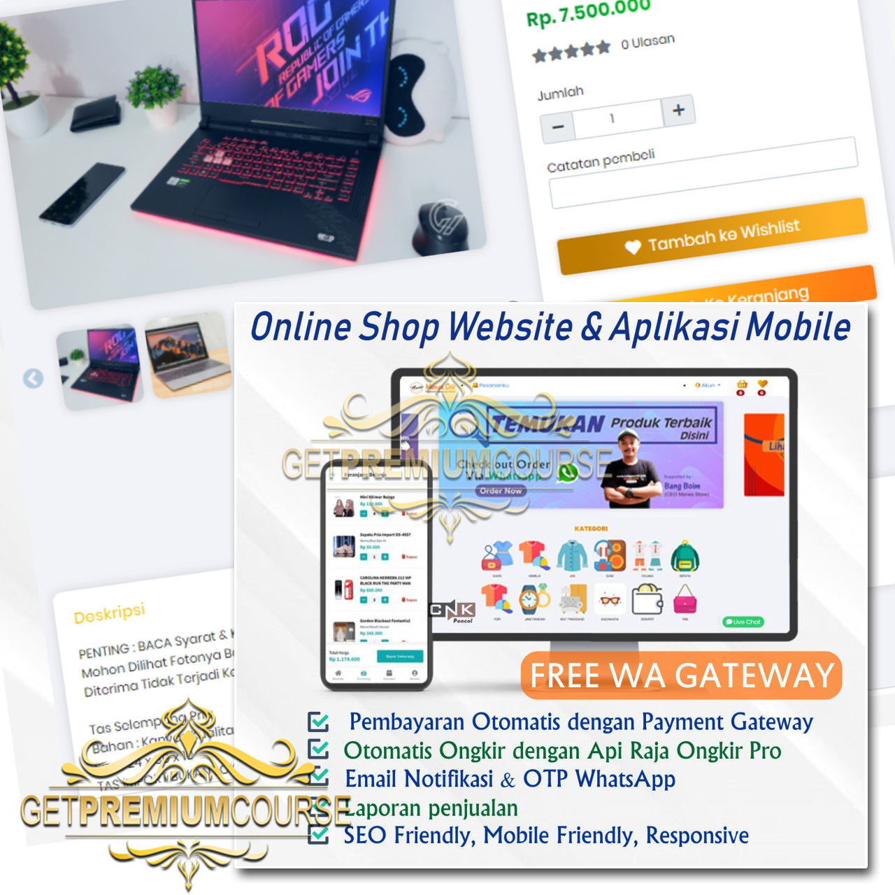Toko Online Shop Web & Aplikasi Mobile Source Code Script Codeigniter