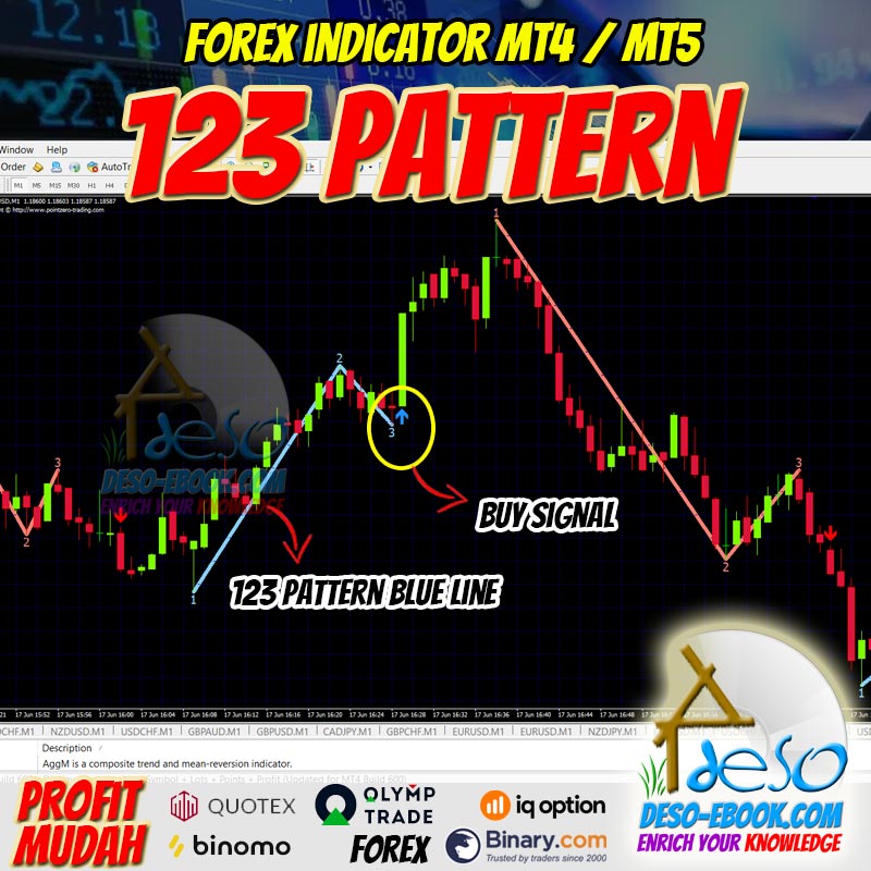 Trading Indikator Sinyal 123 Pattern Forex, Binomo, Quotex, Olymptrade