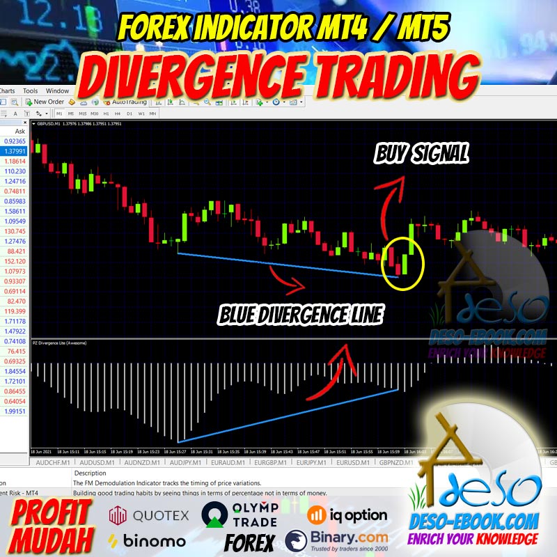 Sinyal Indikator Divergence Trading Forex, Binomo, Olymptrade, Quotex