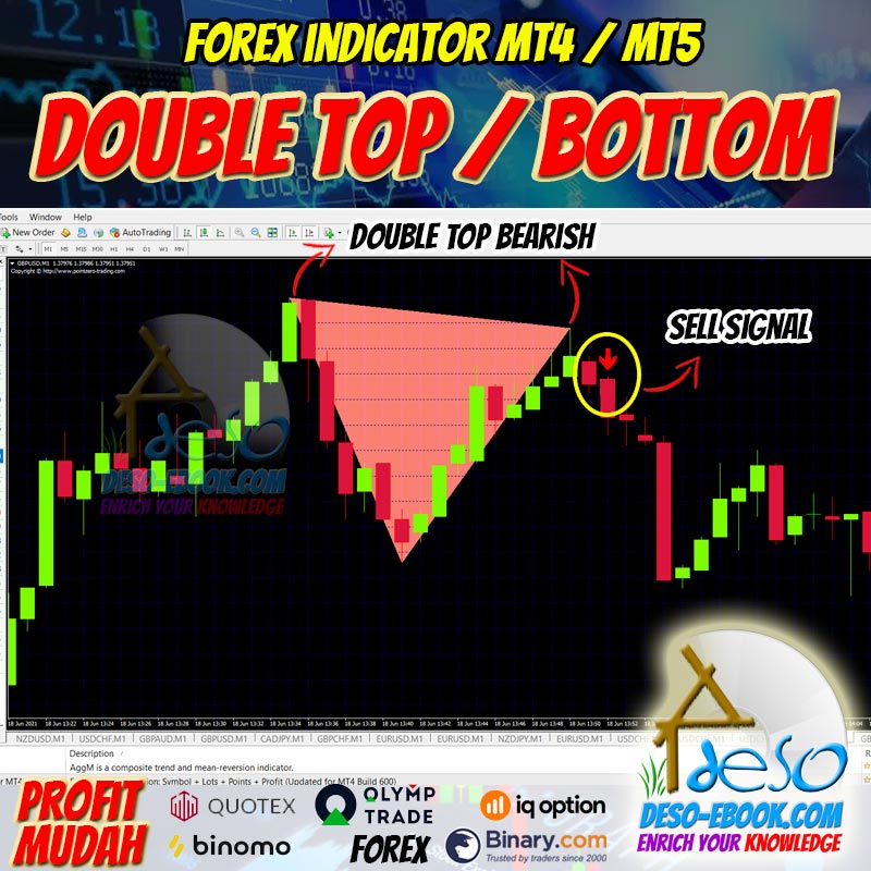 Indikator Sinyal Double Top/Bottom Trading Forex,Binomo,Quotex,Olymp